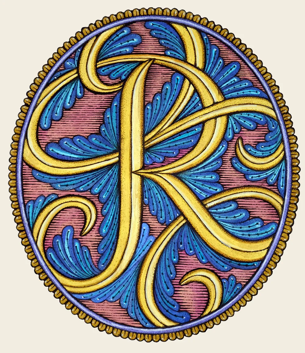 Decorated letter R